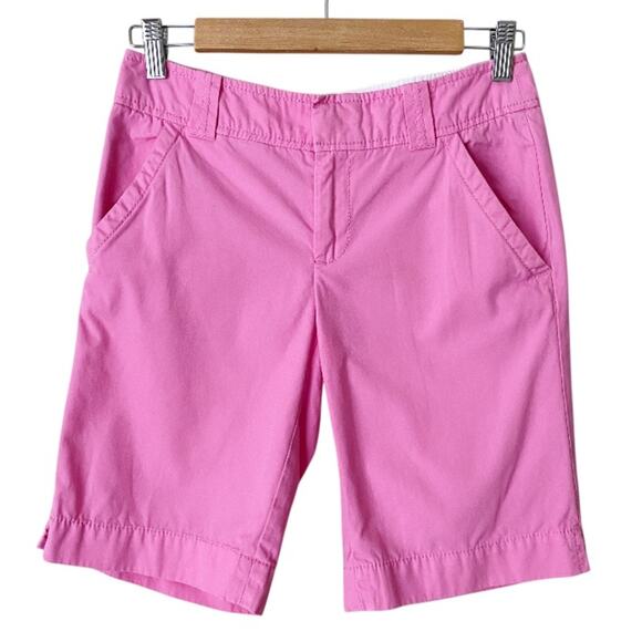 Lilly Pulitzer | Bermuda Shorts Chino Twill 9” Inseam Summer Preppy Pink Size 0 - Picture 1 of 7
